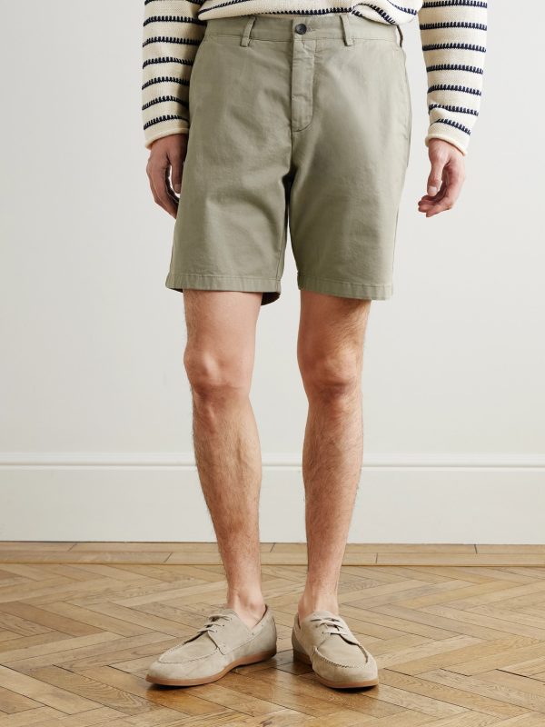 Straight-Leg Garment-Dyed Cotton-Blend Twill Bermuda Shorts - FR Straight-Leg Garment-Dyed Cotton-Blend Twill Bermuda Shorts - FR