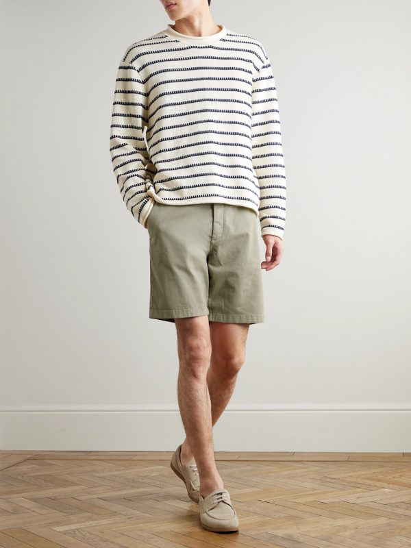 Straight-Leg Garment-Dyed Cotton-Blend Twill Bermuda Shorts - OU Straight-Leg Garment-Dyed Cotton-Blend Twill Bermuda Shorts - OU
