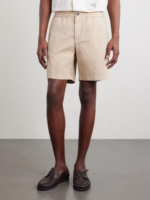Straight-Leg Garment-Dyed Organic Cotton-Blend Twill Shorts - FR Straight-Leg Garment-Dyed Organic Cotton-Blend Twill Shorts - FR