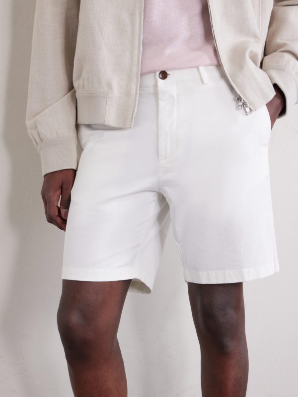 Straight-Leg Garment-Dyed Cotton-Blend Twill Bermuda Shorts - CU Straight-Leg Garment-Dyed Cotton-Blend Twill Bermuda Shorts - CU