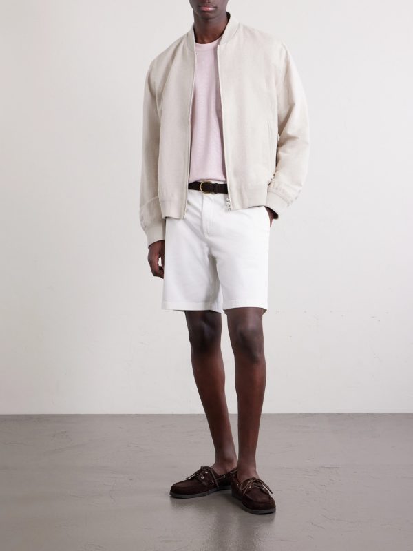 Straight-Leg Garment-Dyed Cotton-Blend Twill Bermuda Shorts - OU Straight-Leg Garment-Dyed Cotton-Blend Twill Bermuda Shorts - OU