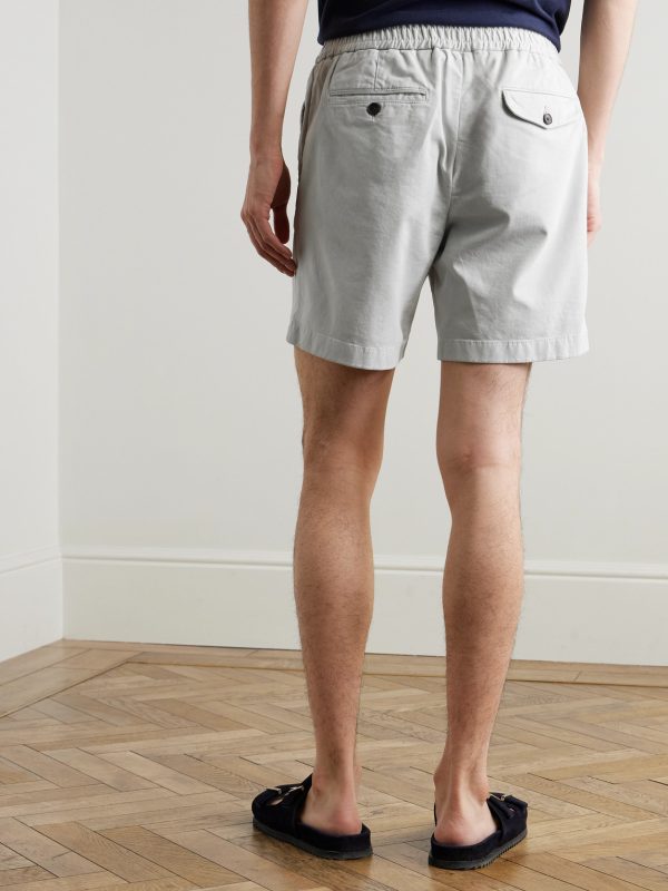 Straight-Leg Garment-Dyed Organic Cotton-Blend Twill Shorts - BK Straight-Leg Garment-Dyed Organic Cotton-Blend Twill Shorts - BK