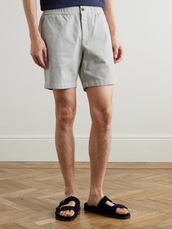 Straight-Leg Garment-Dyed Organic Cotton-Blend Twill Shorts - FR Straight-Leg Garment-Dyed Organic Cotton-Blend Twill Shorts - FR