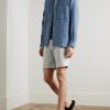 Straight-Leg Garment-Dyed Organic Cotton-Blend Twill Shorts - OU Straight-Leg Garment-Dyed Organic Cotton-Blend Twill Shorts - OU