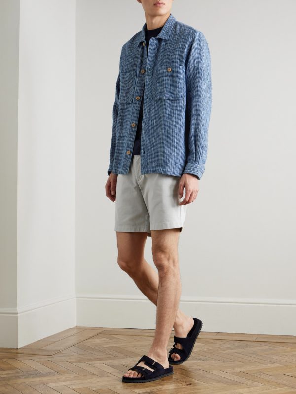 Straight-Leg Garment-Dyed Organic Cotton-Blend Twill Shorts - OU Straight-Leg Garment-Dyed Organic Cotton-Blend Twill Shorts - OU