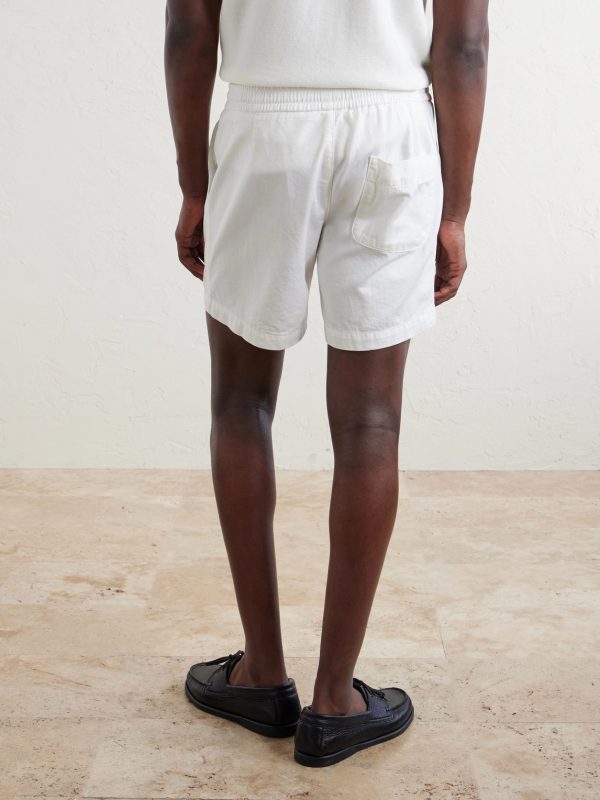 Straight-Leg Cotton Drawstring Shorts - BK Straight-Leg Cotton Drawstring Shorts - BK