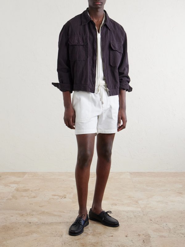 Straight-Leg Cotton Drawstring Shorts - OU Straight-Leg Cotton Drawstring Shorts - OU