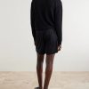 Straight-Leg Cotton Drawstring Shorts - BK Straight-Leg Cotton Drawstring Shorts - BK