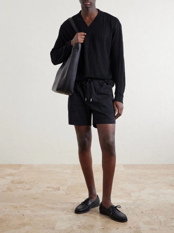 Straight-Leg Cotton Drawstring Shorts - OU Straight-Leg Cotton Drawstring Shorts - OU