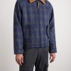 Dunbar Harris Leather-Trimmed Checked Wool Jacket - FR Dunbar Harris Leather-Trimmed Checked Wool Jacket - FR
