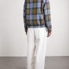 Dunbar Leather-Trimmed Checked Wool Jacket - BK Dunbar Leather-Trimmed Checked Wool Jacket - BK
