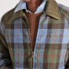 Dunbar Leather-Trimmed Checked Wool Jacket - CU Dunbar Leather-Trimmed Checked Wool Jacket - CU
