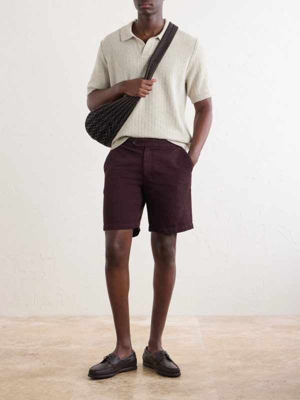 Straight-Leg Cotton And Linen-Blend Bermuda Shorts - OU Straight-Leg Cotton And Linen-Blend Bermuda Shorts - OU