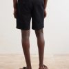 Straight-Leg Cotton And Linen-Blend Bermuda Shorts - BK
