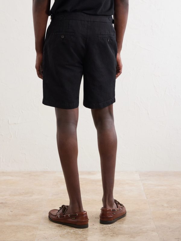 Straight-Leg Cotton And Linen-Blend Bermuda Shorts - BK