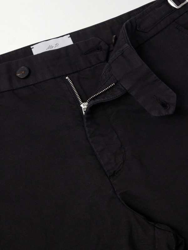 Straight-Leg Cotton And Linen-Blend Bermuda Shorts - E1