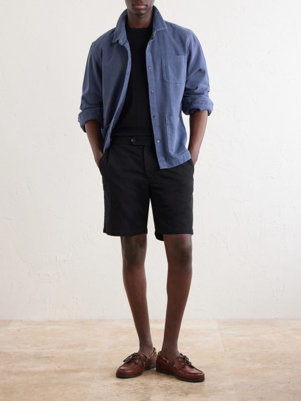 Straight-Leg Cotton And Linen-Blend Bermuda Shorts - OU