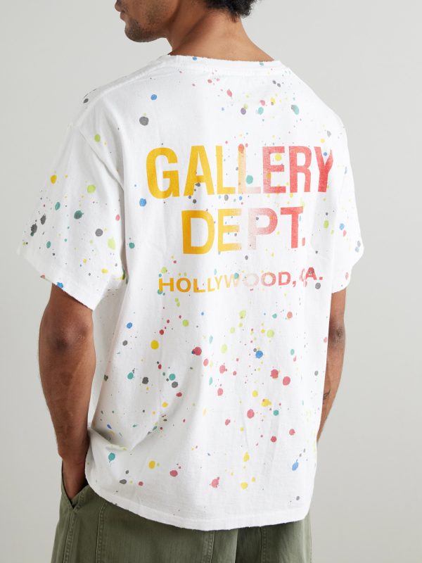 Le Pop Logo-Print Paint-Splattered Cotton-Jersey T-Shirt - BK Le Pop Logo-Print Paint-Splattered Cotton-Jersey T-Shirt - BK