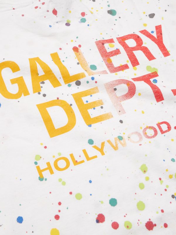 Le Pop Logo-Print Paint-Splattered Cotton-Jersey T-Shirt - E1 Le Pop Logo-Print Paint-Splattered Cotton-Jersey T-Shirt - E1