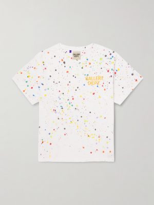 Le Pop Logo-Print Paint-Splattered Cotton-Jersey T-Shirt Le Pop Logo-Print Paint-Splattered Cotton-Jersey T-Shirt