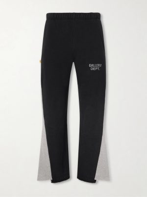 Flared Logo-Print Cotton-Jersey Sweatpants