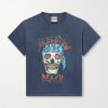 Skeleton Beach Distressed Printed Cotton T-Shirt Skeleton Beach Distressed Printed Cotton T-Shirt