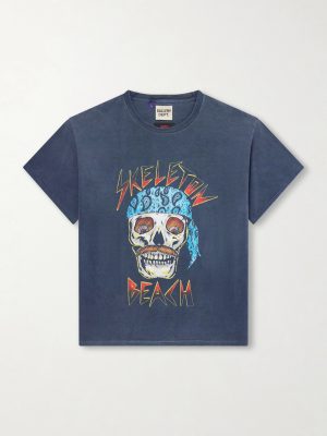 Skeleton Beach Distressed Printed Cotton T-Shirt