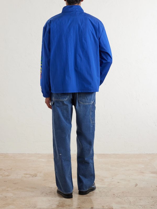 Wave Logo-Print Shell Half-Zip Jacket - BK Wave Logo-Print Shell Half-Zip Jacket - BK