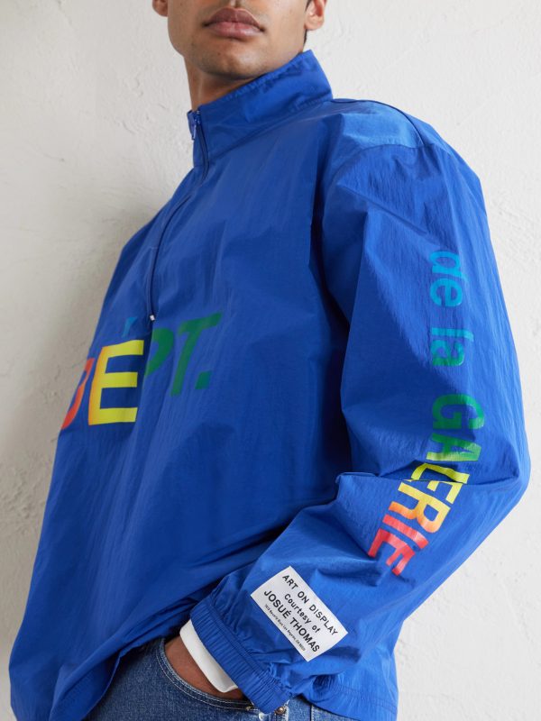 Wave Logo-Print Shell Half-Zip Jacket - CU Wave Logo-Print Shell Half-Zip Jacket - CU