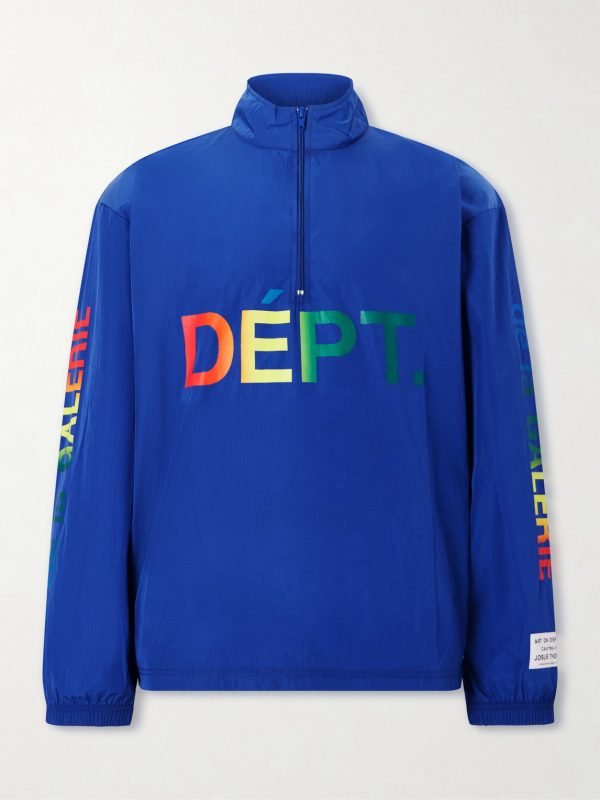 Wave Logo-Print Shell Half-Zip Jacket Wave Logo-Print Shell Half-Zip Jacket
