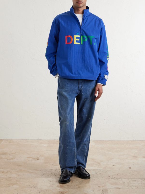 Wave Logo-Print Shell Half-Zip Jacket - OU Wave Logo-Print Shell Half-Zip Jacket - OU