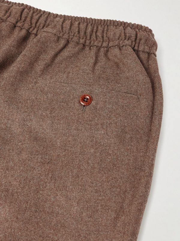 Leisure Straight-Leg Pleated Wool-Flannel Trousers - CU