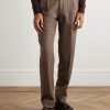 Leisure Straight-Leg Pleated Wool-Flannel Trousers - FR