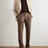 Leisure Straight-Leg Pleated Wool-Flannel Trousers - OU
