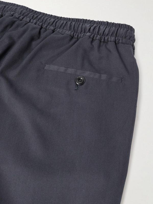 Leisure Straight-Leg Pleated Silk-Twill Trousers - CU