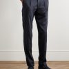 Leisure Straight-Leg Pleated Silk-Twill Trousers - FR