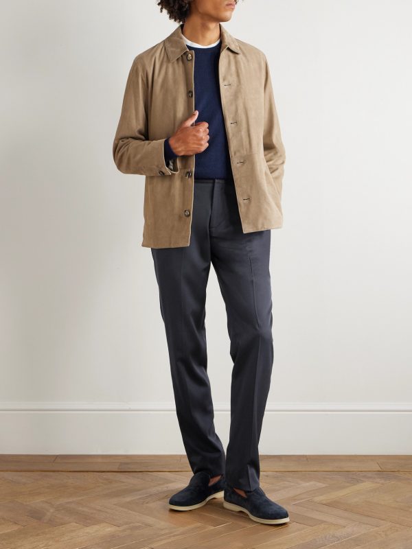 Leisure Straight-Leg Pleated Silk-Twill Trousers - OU