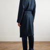 Belted Striped Wool and Cashmere-Blend Robe - BK