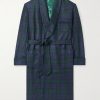 Belted Striped Wool and Cashmere-Blend Robe
