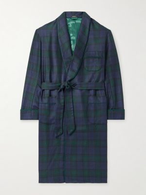 Belted Striped Wool and Cashmere-Blend Robe Belted Striped Wool and Cashmere-Blend Robe