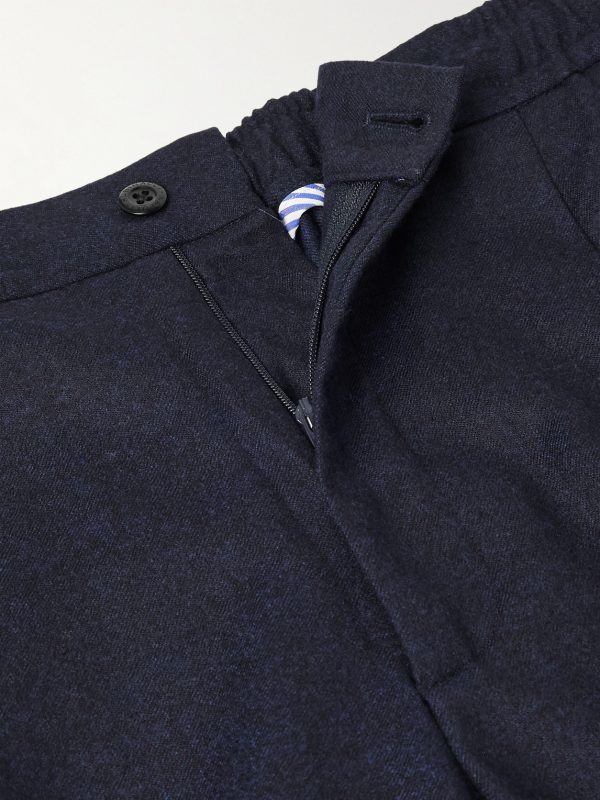 Leisure Straight-Leg Pleated Wool-Flannel Trousers - E1