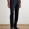 Leisure Straight-Leg Pleated Wool-Flannel Trousers - FR
