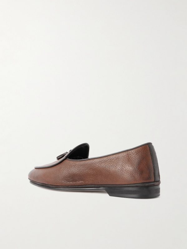 Tasseled Full-Grain Leather Loafers - BK Tasseled Full-Grain Leather Loafers - BK