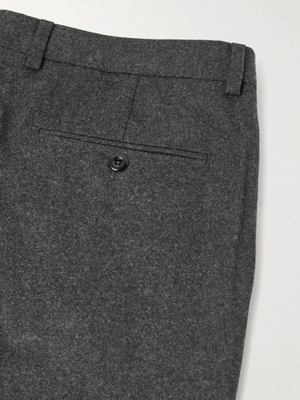 Luca Slim-Fit Tapered Wool-Flannel Trousers - CU Luca Slim-Fit Tapered Wool-Flannel Trousers - CU