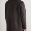 Suede-Trimmed Brushed Cashmere Coat - BK Suede-Trimmed Brushed Cashmere Coat - BK
