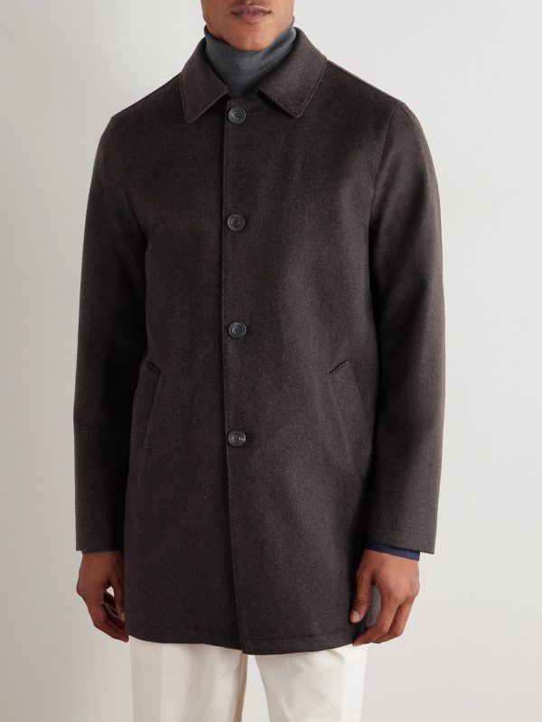 Suede-Trimmed Brushed Cashmere Coat - FR Suede-Trimmed Brushed Cashmere Coat - FR