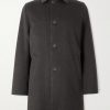 Suede-Trimmed Brushed Cashmere Coat Suede-Trimmed Brushed Cashmere Coat