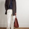 Suede-Trimmed Brushed Cashmere Coat - OU Suede-Trimmed Brushed Cashmere Coat - OU