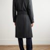 Belted Striped Wool-Twill Robe - BK