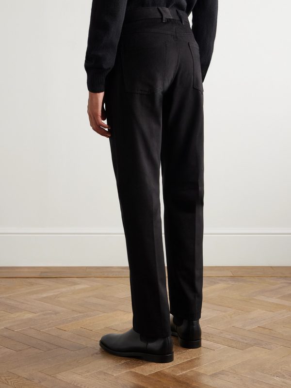 Straight-Leg Cotton-Moleskin Trousers - BK